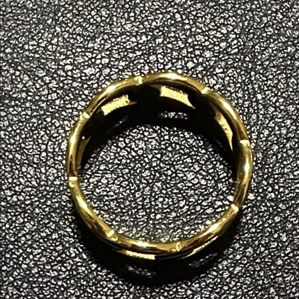 Gold-Tone Urban Style Chain Link Stainless Steel Ring